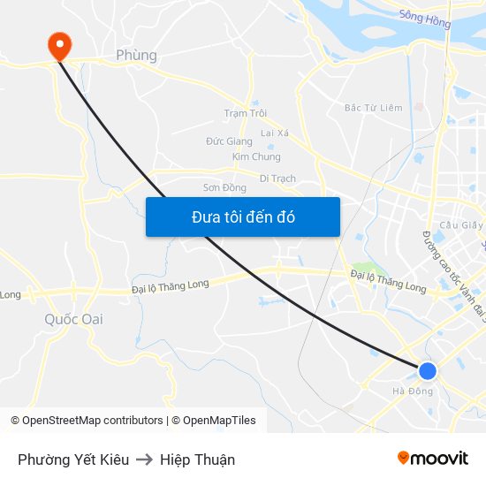 Phường Yết Kiêu to Hiệp Thuận map