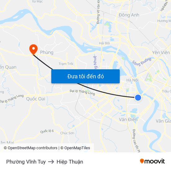 Phường Vĩnh Tuy to Hiệp Thuận map