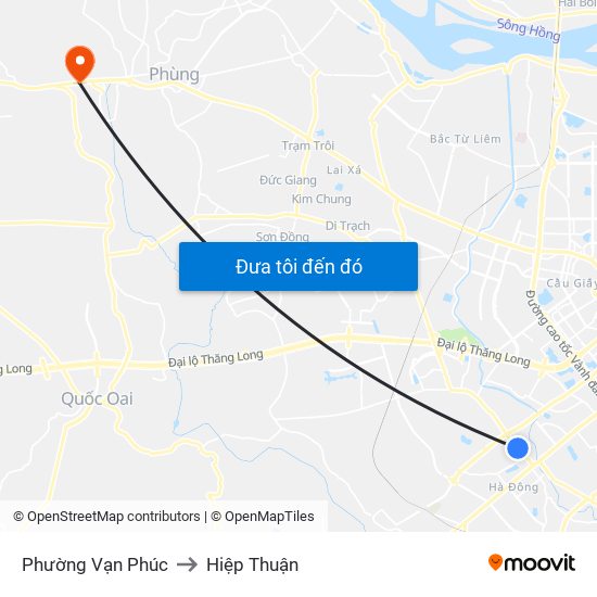 Phường Vạn Phúc to Hiệp Thuận map