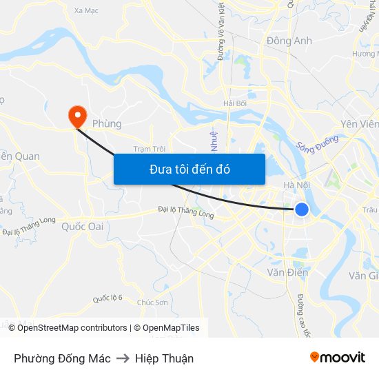 Phường Đống Mác to Hiệp Thuận map