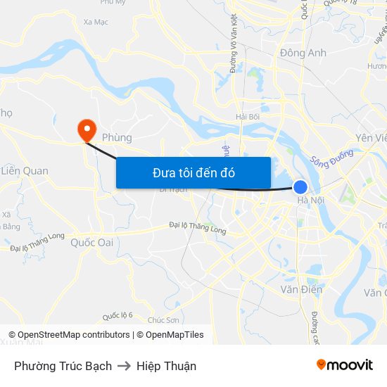 Phường Trúc Bạch to Hiệp Thuận map