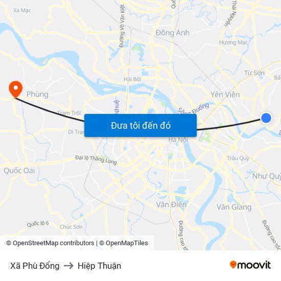 Xã Phù Đổng to Hiệp Thuận map