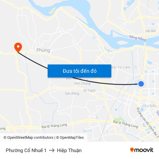 Phường Cổ Nhuế 1 to Hiệp Thuận map
