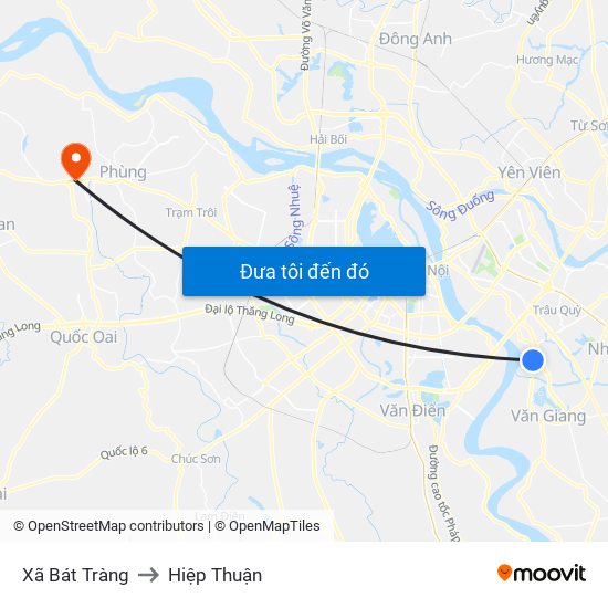 Xã Bát Tràng to Hiệp Thuận map