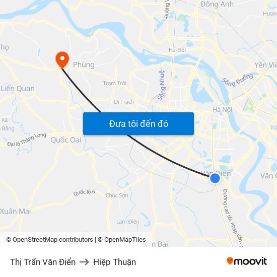 Thị Trấn Văn Điển to Hiệp Thuận map