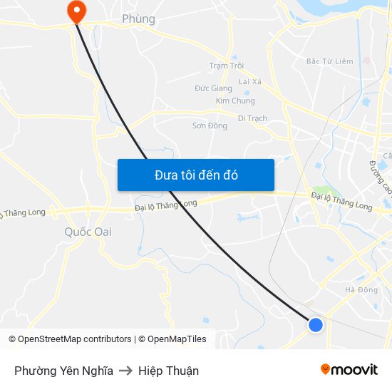 Phường Yên Nghĩa to Hiệp Thuận map