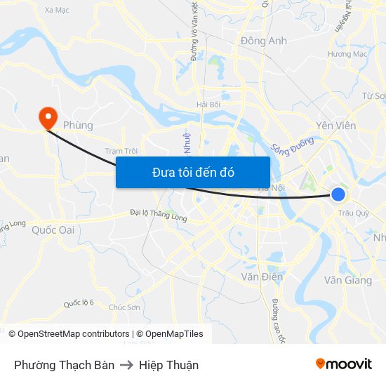 Phường Thạch Bàn to Hiệp Thuận map