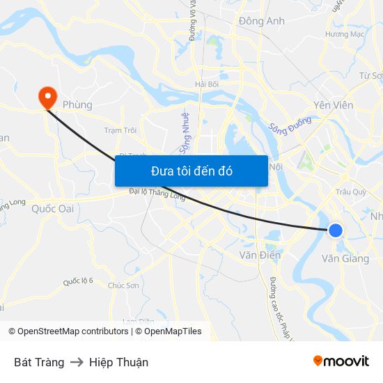 Bát Tràng to Hiệp Thuận map