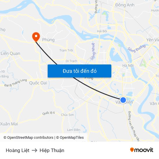 Hoàng Liệt to Hiệp Thuận map