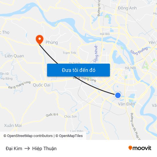 Đại Kim to Hiệp Thuận map