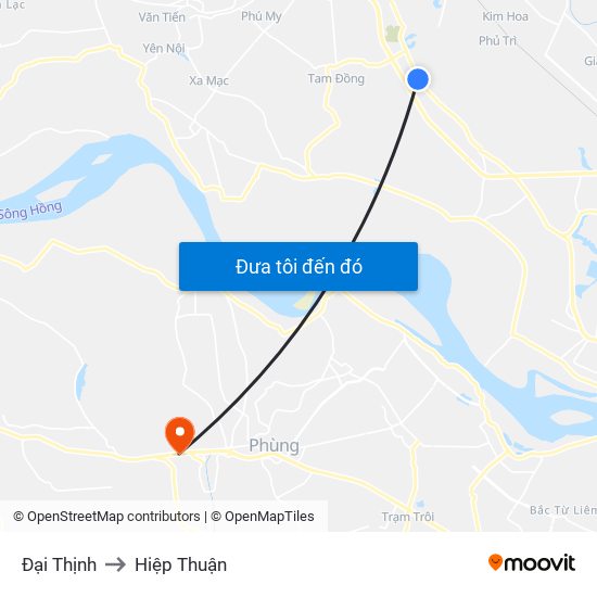 Đại Thịnh to Hiệp Thuận map