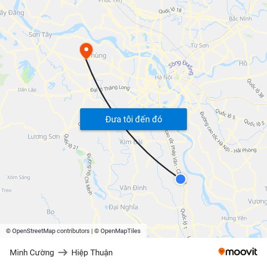 Minh Cường to Hiệp Thuận map