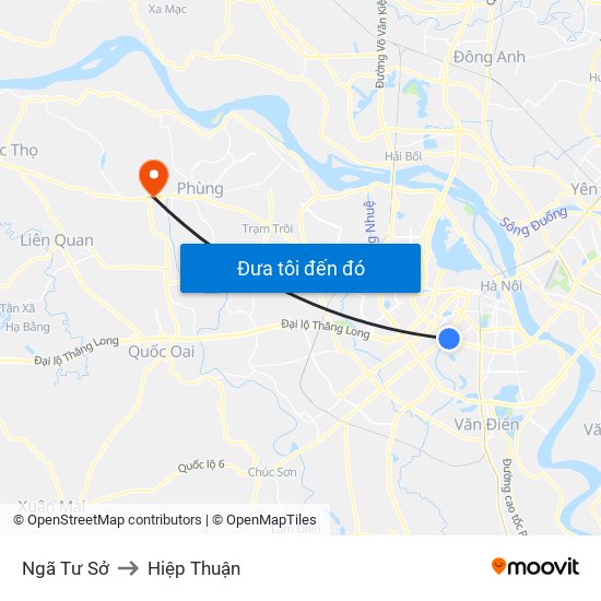 Ngã Tư Sở to Hiệp Thuận map
