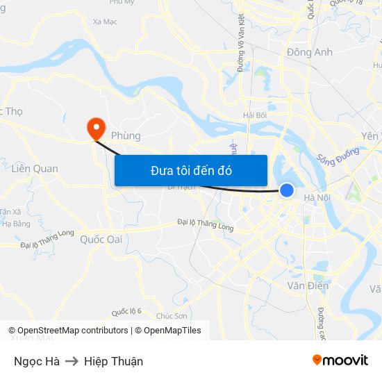 Ngọc Hà to Hiệp Thuận map