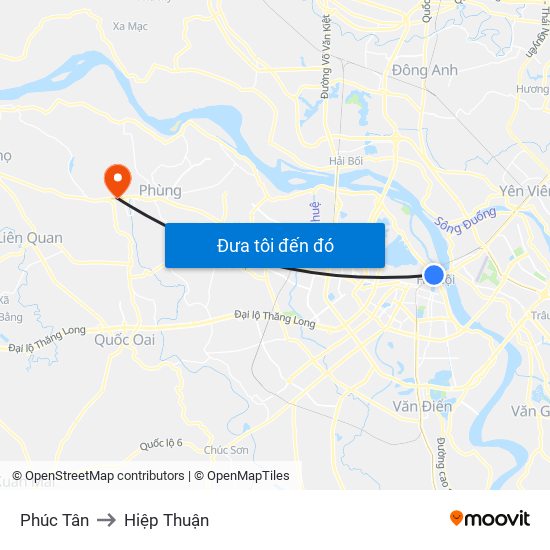 Phúc Tân to Hiệp Thuận map