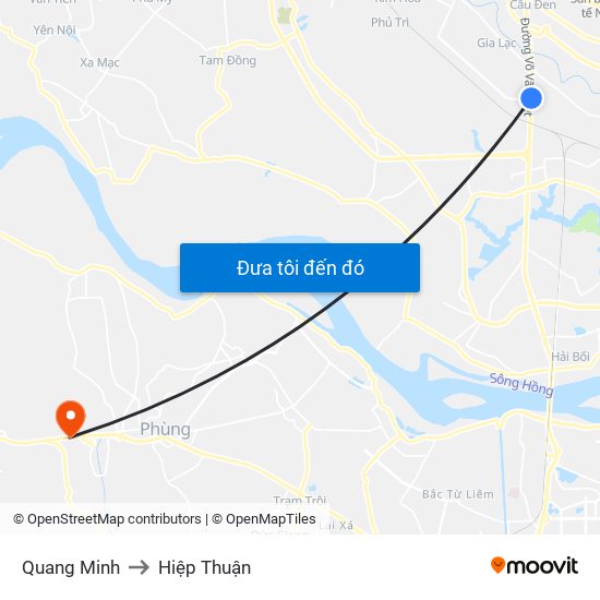 Quang Minh to Hiệp Thuận map