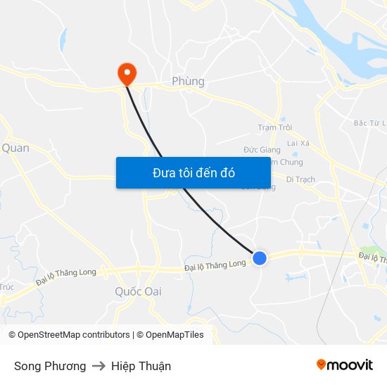 Song Phương to Hiệp Thuận map