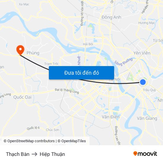 Thạch Bàn to Hiệp Thuận map