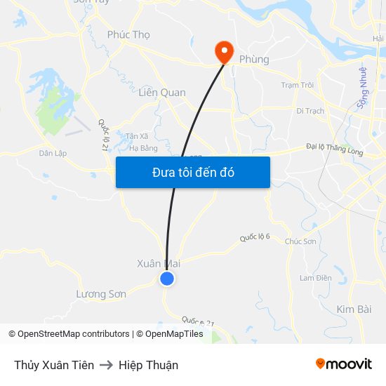 Thủy Xuân Tiên to Hiệp Thuận map