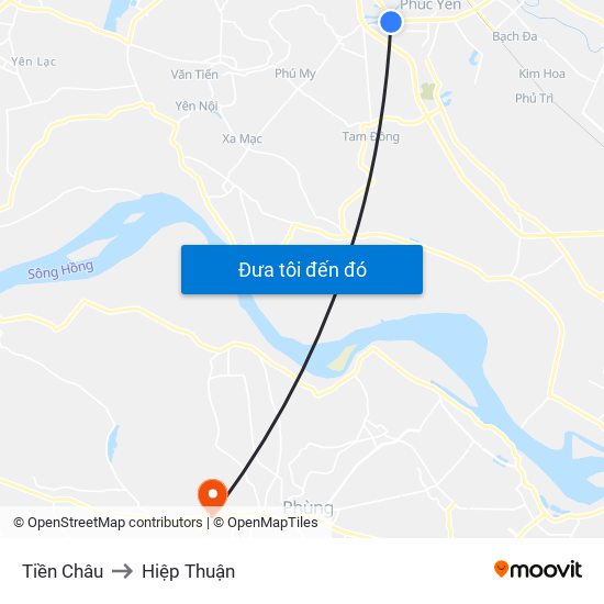 Tiền Châu to Hiệp Thuận map