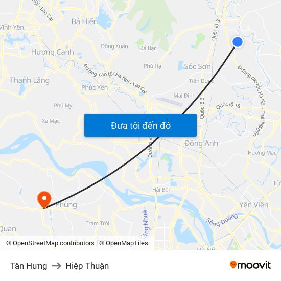 Tân Hưng to Hiệp Thuận map