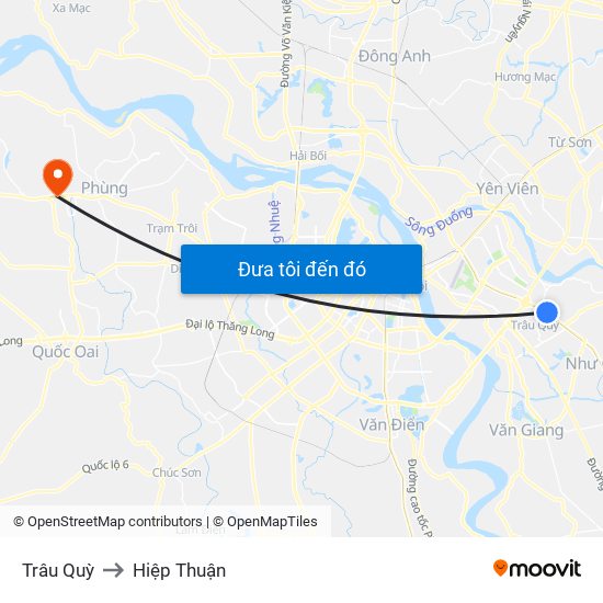 Trâu Quỳ to Hiệp Thuận map