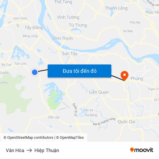 Vân Hòa to Hiệp Thuận map