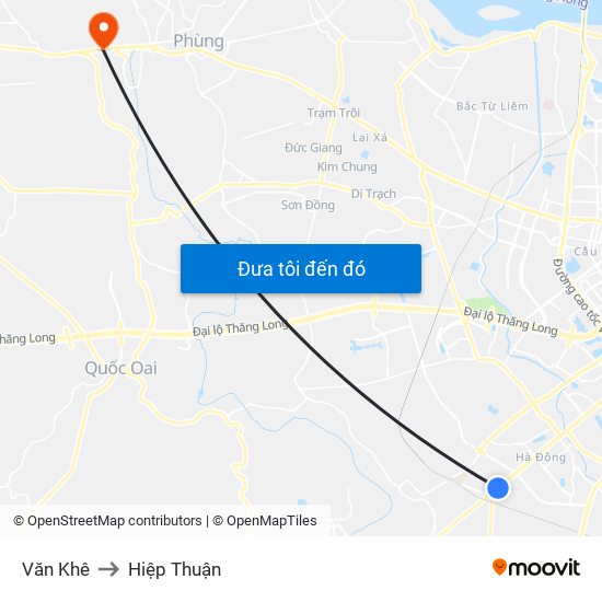 Văn Khê to Hiệp Thuận map