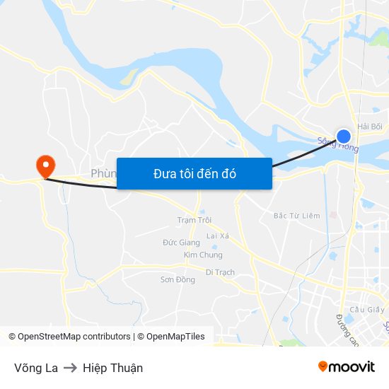 Võng La to Hiệp Thuận map