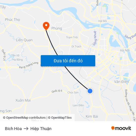Bích Hòa to Hiệp Thuận map