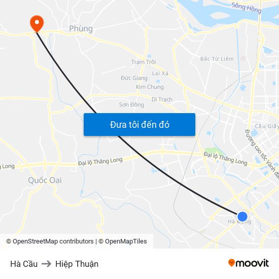Hà Cầu to Hiệp Thuận map