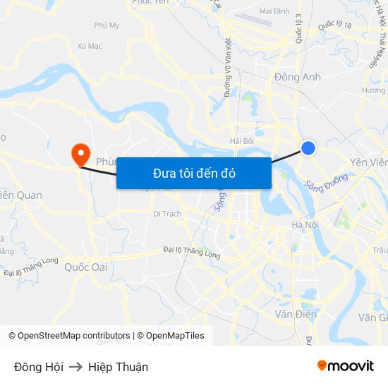 Đông Hội to Hiệp Thuận map