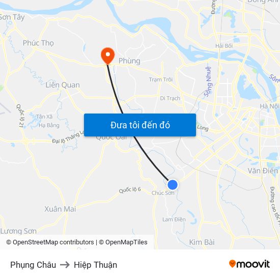 Phụng Châu to Hiệp Thuận map