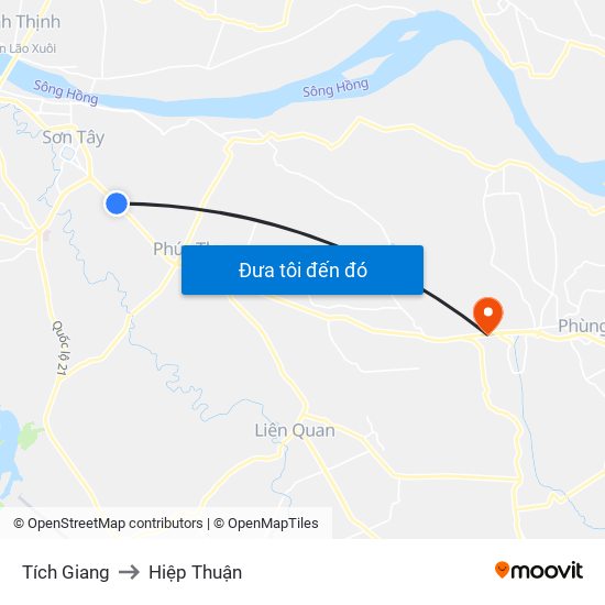 Tích Giang to Hiệp Thuận map