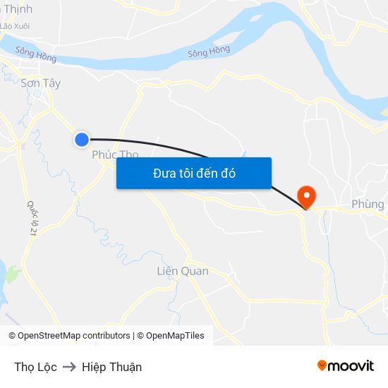 Thọ Lộc to Hiệp Thuận map