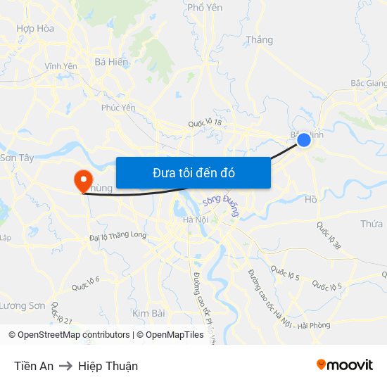 Tiền An to Hiệp Thuận map