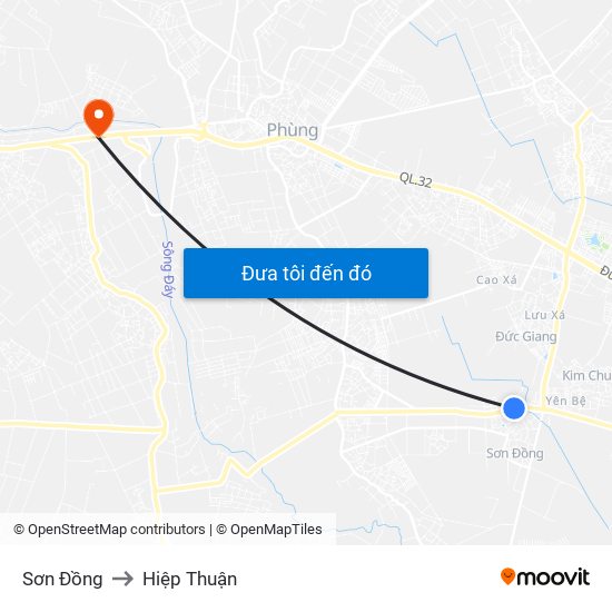 Sơn Đồng to Hiệp Thuận map