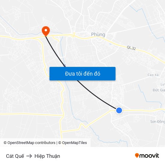 Cát Quế to Hiệp Thuận map