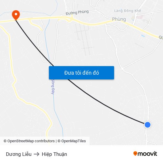 Dương Liễu to Hiệp Thuận map