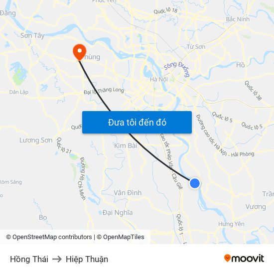 Hồng Thái to Hiệp Thuận map