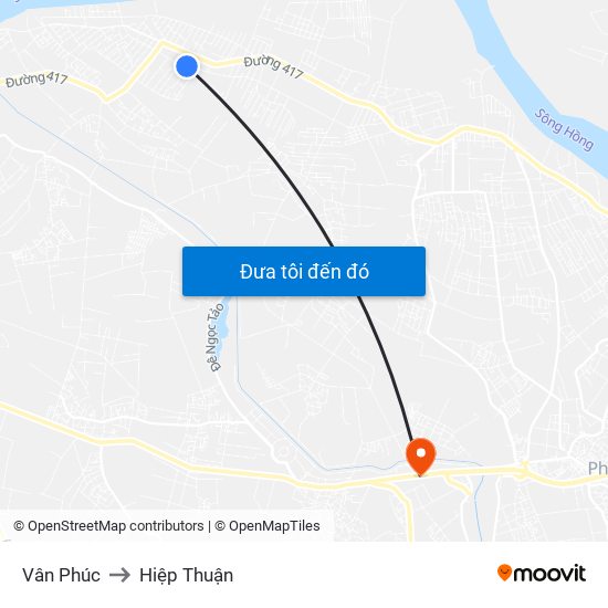 Vân Phúc to Hiệp Thuận map