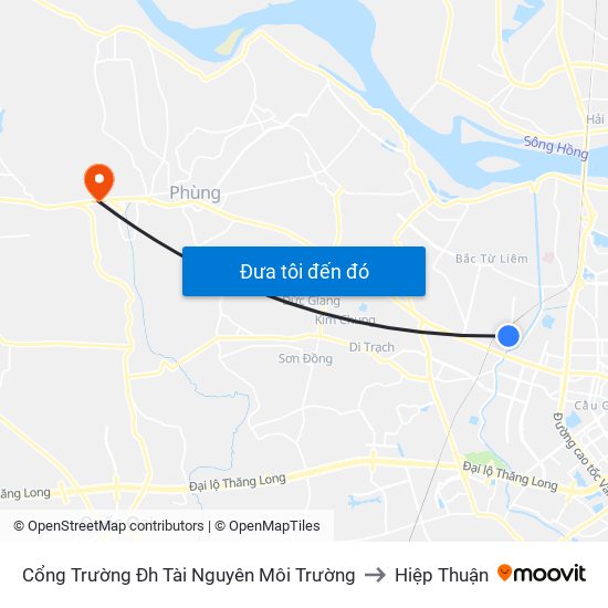 Cổng Trường Đh Tài Nguyên Môi Trường to Hiệp Thuận map