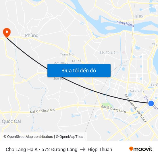 Chợ Láng Hạ A - 572 Đường Láng to Hiệp Thuận map