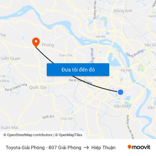 Toyota Giải Phóng - 807 Giải Phóng to Hiệp Thuận map