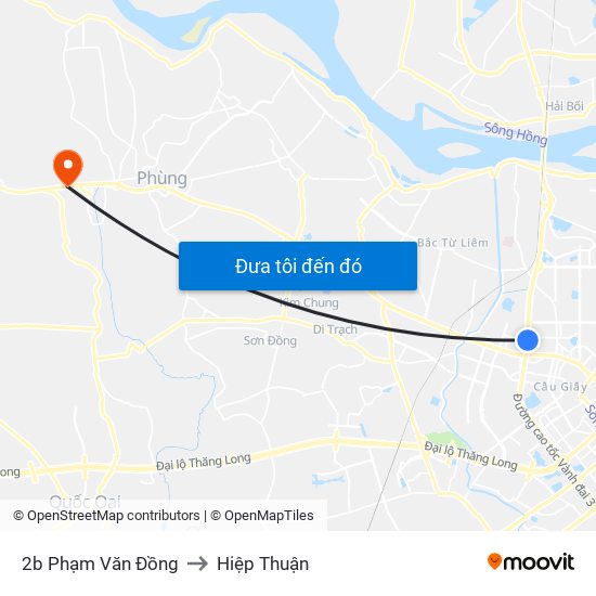 2b Phạm Văn Đồng to Hiệp Thuận map