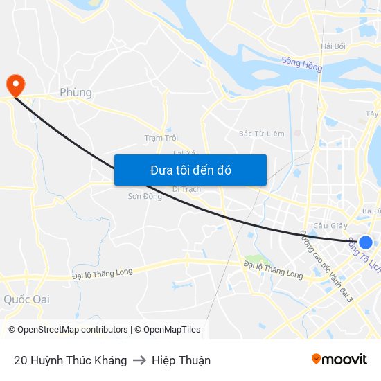 20 Huỳnh Thúc Kháng to Hiệp Thuận map