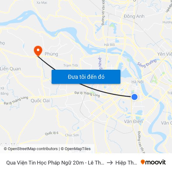 Qua Viện Tin Học Pháp Ngữ 20m - Lê Thanh Nghị to Hiệp Thuận map