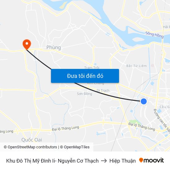 Khu Đô Thị Mỹ Đình Ii- Nguyễn Cơ Thạch to Hiệp Thuận map