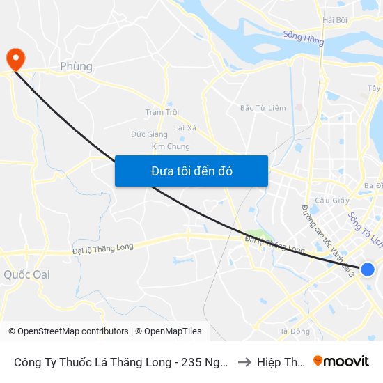 Công Ty Thuốc Lá Thăng Long - 235 Nguyễn Trãi to Hiệp Thuận map