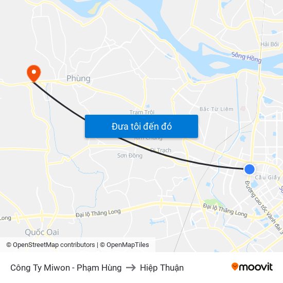 Bệnh Viện Đa Khoa Y Học Cổ Truyền - 6 Phạm Hùng to Hiệp Thuận map